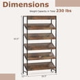 thumbnail image 3 of Gymax 6-Tier Bookshelf Industrial Tall Bookcase w/ Angled Shelves & Metal Frame, 3 of 10