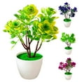 thumbnail image 1 of SPRING PARK Artificial Fake Flowers Fake Chinese Rose Flowers in Pots Faux Flowers for Home Office Decoration Desktop Decor, 1 of 3