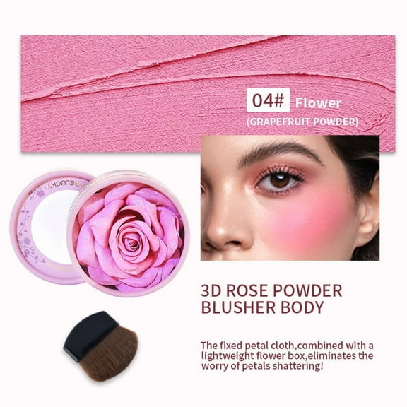 Kokovifyves Flower Leaf Inspired Facial Powder and Constructible Colors Women with Light Cheek Makeup