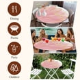 thumbnail image 7 of Pink Gold Round Tablecloth, Fitted Table Cover with Elastic for 55"-60" Round Tables, Boho Modern Abstract Minimalist Aesthetic Flower Table Cloth Outdoor Indoor Dinning Party Waterproof Tablecloths, 7 of 7