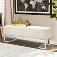 thumbnail image 3 of Pasargad Home Luxe Upholstered Bench, Ivory, 3 of 4
