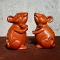 thumbnail image 3 of Ebony wood carved rat figurine, one of the twelve zodiac animal figurines, wooden rat for home decoration, corner decoration, auspicious object, business opening decoration, craft gift., 3 of 3