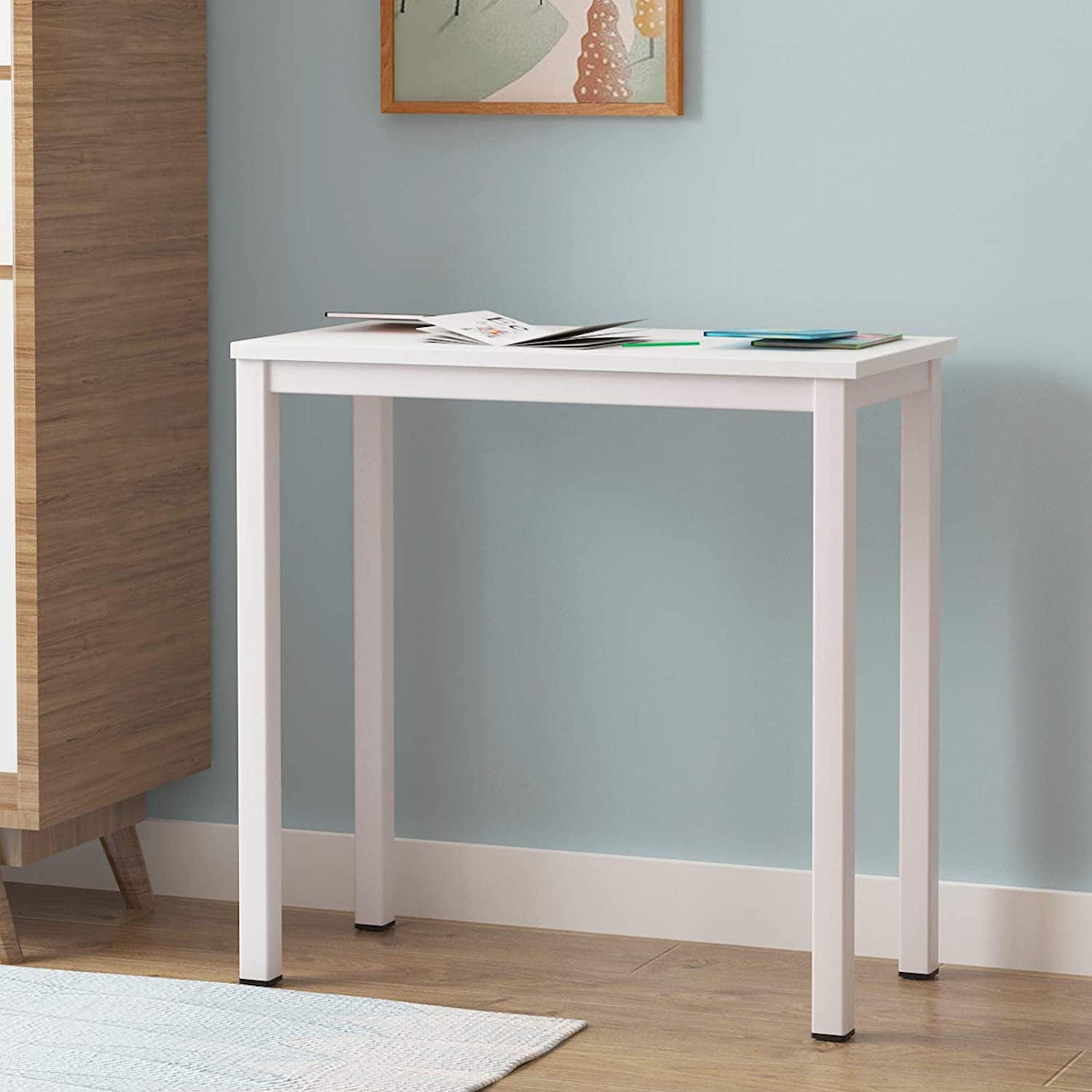 SogesPower 29.5"H Writing Computer Desk for Home Office- White