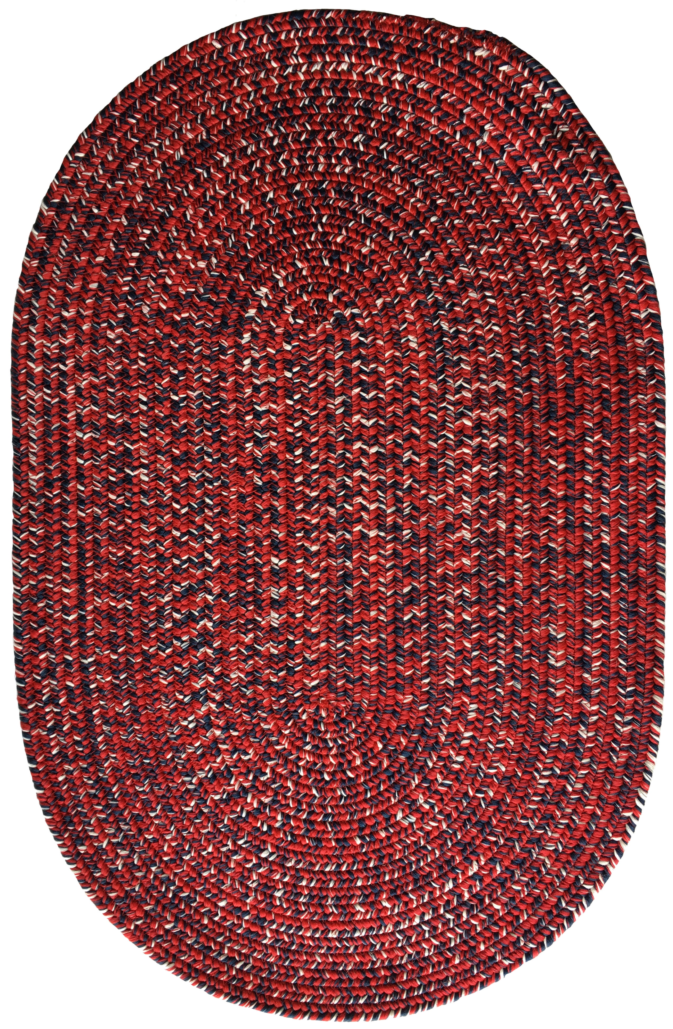 Capel Rugs Team Spirit 0301 Oval Braided Rug Crimson Navy 2' 3" x 9