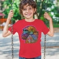 thumbnail image 3 of Tee Hunt Dean Russo Cute Gorilla Youth T-Shirt Colorful Silverback Ape Art Kids, Red, Medium, 3 of 5
