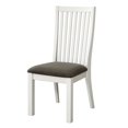 thumbnail image 1 of Wooden Side Chair With Gray Fabric Padded Seat, White, Pack Of Two, 1 of 1