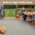 thumbnail image 3 of SIXHOME Outdoor Rugs 8'x10', Farmhouse Bordered Patio Rug, Indoor Outdoor Polypropylene Weave Textured Carpet for Porch, Balcony, RV, Garden, Neutral Gray, 3 of 8