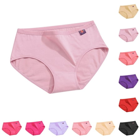 Elabch Up to 50% off Womens Plus Size Underwear 100% Cotton Underwear for Women Stretch Briefs Soft Panties for Women L-3XL