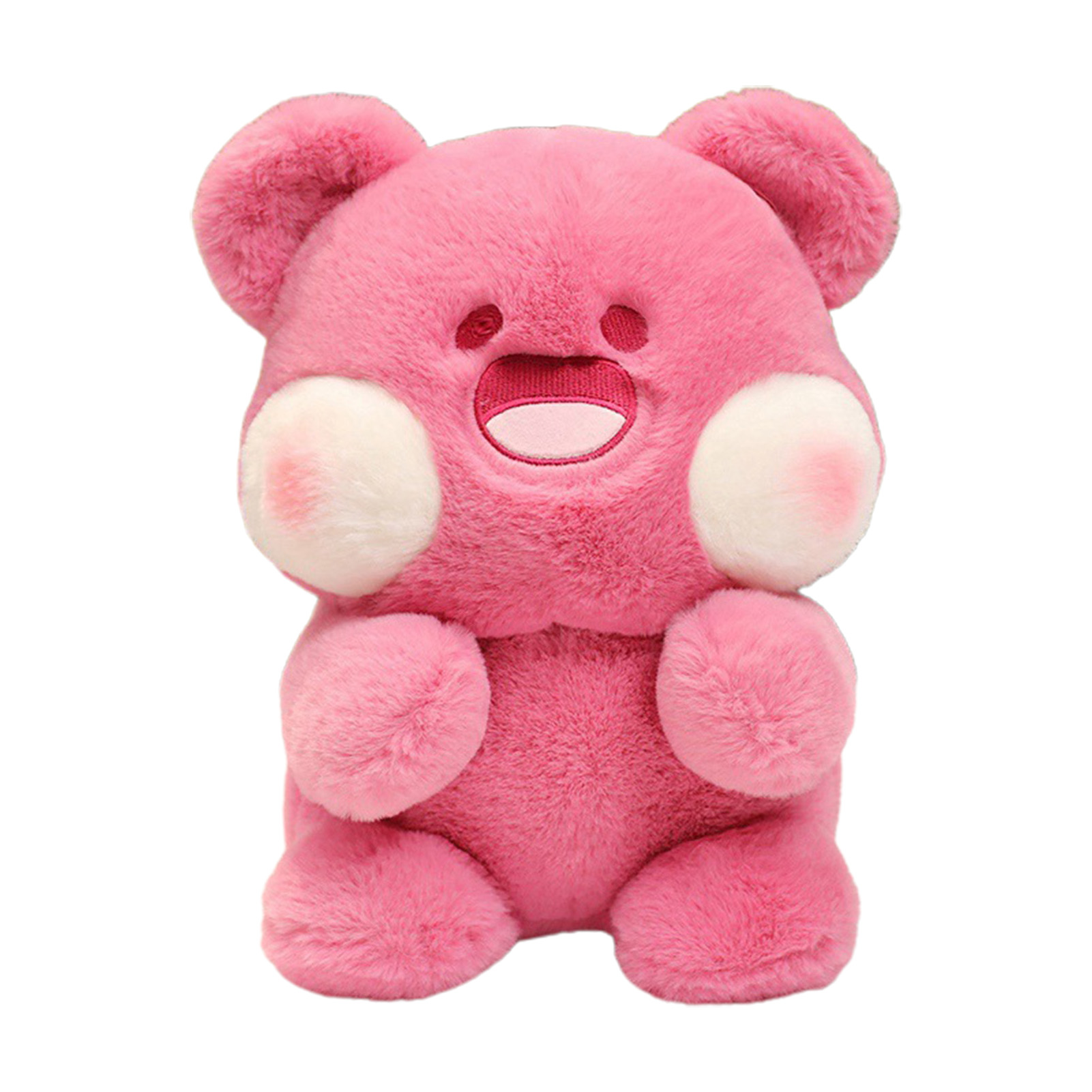 YIJI Bear Plush Toy Soft Red Color Cute Blush Bear Doll Plushies