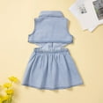 thumbnail image 6 of PINQI Holiday Dress for Little Girls Toddler Girls Sleeveless Sundress Jean Skirt Dress Princess Dress Girls' Casual Dresses 1 to 6 Years, 6 of 9