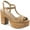 Tan Smooth, variant on SUN STONE Womens Black Slingback 1-1/2" Platform Cushioned Adjustable Strap T-Strap Jillien Round Toe Block Heel Buckle Dress Sandals 9.5 M
