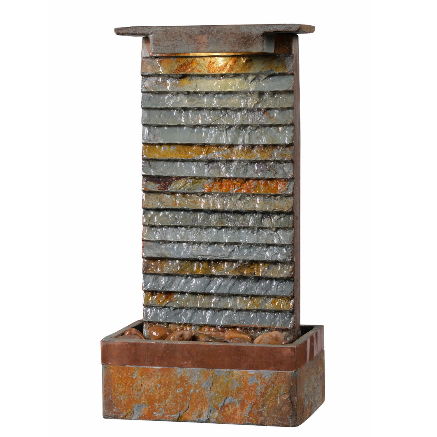 Stave Indoor/Outdoor Table Fountain with Copper Finish - image 2 of 8