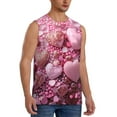 thumbnail image 2 of Daiia Pink Glitter Heart Candy Printed Men's Tank Tops,Casual Soft Sleeveless Gym Muscle Shirts Bodybuilding Tee-Small, 2 of 8