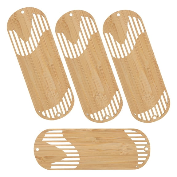 Worgeous  4 Pcs Bookmark Couple Bulk Blank Bookmarks Bamboo