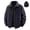 Black, variant on Puffer Jacket For Men Reversible Fold Collar Thick Warm Long Sleeve Coat With Pockets Winter Black Coffee Dark Gray