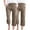 Brown, variant on WIZUTIZ Linen Pants Women Capris Oversized Leisure Relaxed Fit Wide Leg Summer Pants Elastic Spandex Mid Rise Palazzo Pants Solid Drawstring with Pockets Beach Pants for Lady Athletic Outdoor Blue