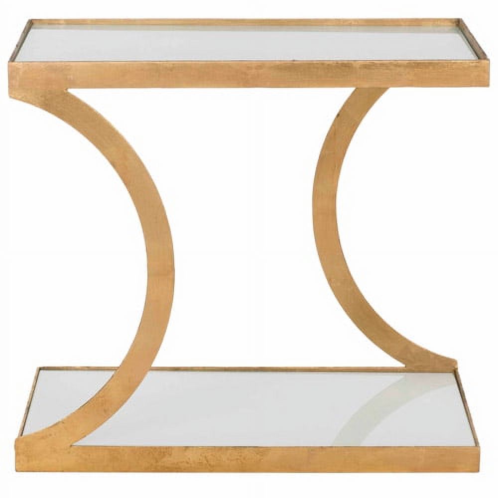 SAFAVIEH Sullivan 18 in. H Solid Glam Accent Table, Gold/White Glass