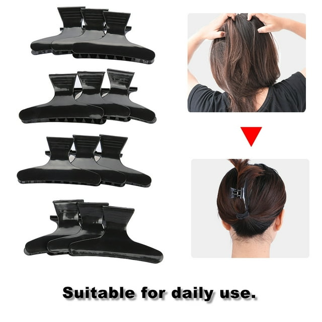 Pince à Cheveux Pinces Outil de Coiffure Pince à Cheveux Pinces à Cheveux 12Pcs/Set Pinces à Cheveux Pinces à Cheveux Épingle à Cheveux Patte Femmes Beauté Outil de Coiffure Noir