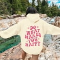 thumbnail image 4 of 2026 Autumn Hoodie Beige Hoodie Long Sleeves V-Neck Long Cardigans for Women Lightweight Print Loose Hoodie College Hoodie(3XL), 4 of 6