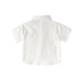 thumbnail image 5 of Boy's Summer Dress Shirt Classic Short Sleeve Button Down School Uniform Comfortable Breathable Casual T-Shirt with Chest Pocket, 130, 5 of 5