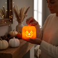 thumbnail image 7 of LED Halloween Pumpkin Decorations, Glowing Jack-o'-Lantern Tabletop Decor with Hanging Loop, Mini Orange Pumpkin Light for Halloween Party Table, Home and Indoor Displays, 7 of 7