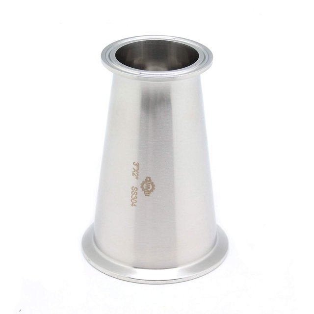 QiiMii Sanitary Tri abrazadera Reductor concéntrico Tri abrazadera Accesorios de trébol Reductor de acero inoxidable 304 (Tamaño: 3 pulgadas x 2 pulgadas)