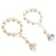 thumbnail image 3 of Pulsera con 12 atractivas cuentas acrílicas en forma de rosa con diseño de alas de ángel para mujer, color blanco cremoso y dorado., 3 of 7