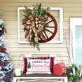 thumbnail image 6 of NO Christmas Wreath for Front Door, Winter Farmhouse Wagon Wheel Wreath,15.7in, 6 of 9