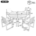 thumbnail image 2 of 5-Piece Outdoor Patio Dining Set Acacia Wood Outdoor Dining Set Patio Furniture Set with Four Armchairs and a Table for Garden, Balcony,, 2 of 9