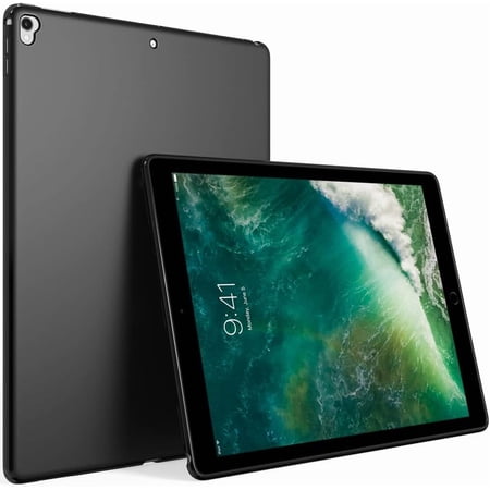 for Case for iPad Pro 12.9 Inch (2nd & 1st Gen), Slim Matte Rubber Soft TPU Protective Cover, Black