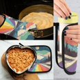 thumbnail image 5 of Yayeee Oven Mitts and Pot Holder Set of 2 Heat Resistant Kitchen Gloves Baking Hot Pad, Colorful Road at Night, 5 of 5