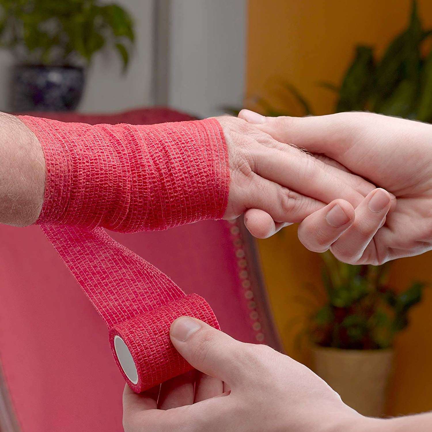 6 Pack, Self Adherent Cohesive Tape 2" x 5 Yards, Self Adhesive