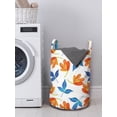 thumbnail image 3 of Flower Laundry Bag, Pastel Blossom Leaf Summer Petals Flourishing Shabby Vibrant, Hamper Basket with Handles Drawstring Closure for Laundromats, 13" x 19", Pale Orange Cobalt Blue, by Ambesonne, 3 of 4