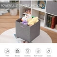 thumbnail image 5 of Collapsible Organization Basket Fabric Foldable Box with Handles, 13x13 Cube Storage Bins Set of 4, Thick and Heavy Duty Storage Baskets for Shelves Bedroom Livingroom,Gary, 5 of 10