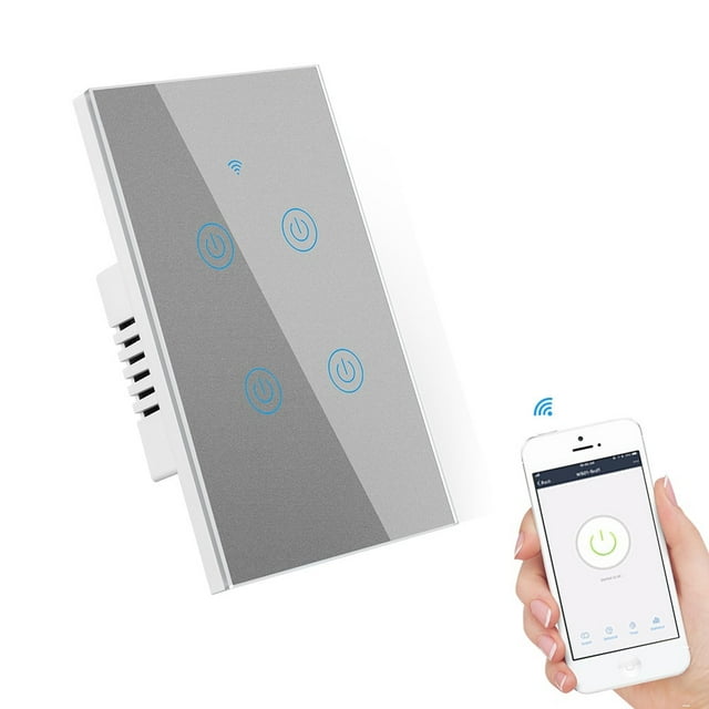 Smart Switch Tuya Control Voice Control WiFi Smart Home Touch Switches Need Neutral Temperature Remote Controller Mobile Phone APP ,Easily DIY