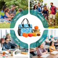 thumbnail image 6 of Large Tote Lunch Bag - Multi-Compartment Waterproof Portable Thermal Food Bag for Commute, Office & Picnic Outings. Light Blue, 6 of 6