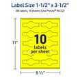 thumbnail image 6 of Avery Printable Wraparound Labels, Neon Yellow, 1.5" x 3.5", 100ct, 6 of 11