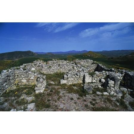 South Cave Castle Christmas Ruins of Arab Castle, Entella Caves Integral Natural Reserve, Sicily, Italy Print Wall Art ()