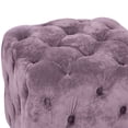 thumbnail image 4 of Velvet Upholstered Ottoman with Dice - like Shape / Comfortable for Resting Feet in Bedroom, 4 of 6