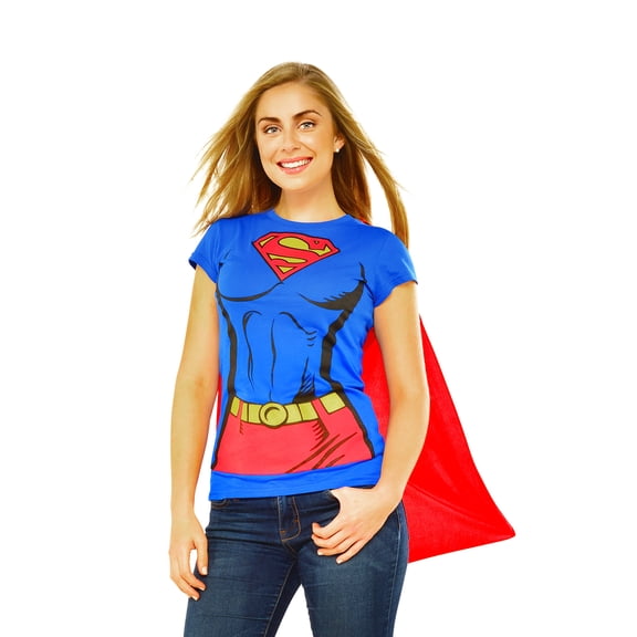 DC Comics Classic Supergirl T-Shirt Costume for Adults by Rubies, Women's Small