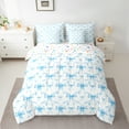 thumbnail image 2 of Manfei Blue Bowknot Bedding Comforter Set 7pcs for Girls, Watercolor Bow-Tie King Bedding Sets, Princess Bow Knot Bed Sheets, Breathable Home Decor, 2 of 8