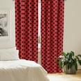 thumbnail image 2 of Ambesonne Vintage Window Curtains, Modern Polka Dots Artwork, Each 28" W x 84" L, Scarlet and Dark Grey, 2 of 4
