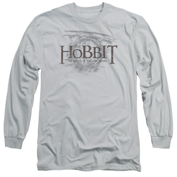Hobbit Door Logo Long Sleeve Adult 18/1 T-Shirt  Silver