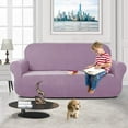 thumbnail image 2 of Housse Extensible pour Causeuse, Housses de Canapé Hydrofuges, Anti-Chien, Chat, Animal de Compagnie, Housses de Causeuse, Protège-Canapé (Causeuse, Mauve Pâle), 2 of 7