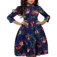 thumbnail image 1 of PENGXIANG Femmes Vintage A-Line Robe Tunique Longue Sans Manches Robe Florale, 1 of 6
