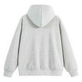 thumbnail image 3 of Lorytime Zippered Hoodies for Men Solid Sweatshirt Long Sleeve Drop Shoulder Jacket with Pocket Loose Tops Gray L, 3 of 7