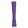 thumbnail image 5 of BLISSFUL STEP Women's Knee High Boots Side Zipper Faux Suede Block Chunky Heels Purple 9, 5 of 8