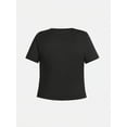 thumbnail image 2 of Girls' Fashion Strawberry Print Summer T-Shirt, Casual Crew Neck Knit Top with Applique Detail, Skinny Fit, Medium Stretch Polyester (95%) with Elastane (5%), Alphabet Pattern - Knit Fabric Weave, 2 of 7
