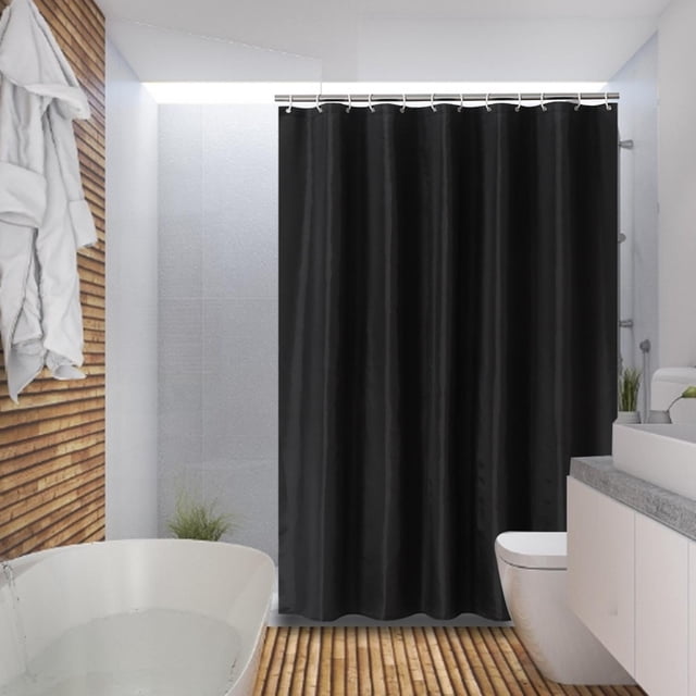 Cortina de ducha, patrón de pared negra, cortina de baño, cortina de baño, ganchos para colgar, multifuncional