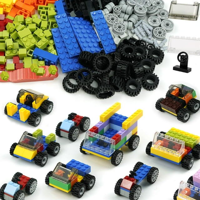 Juguete de construcción Pamvava Classic Bricks, ruedas y ejes, 400 unidades